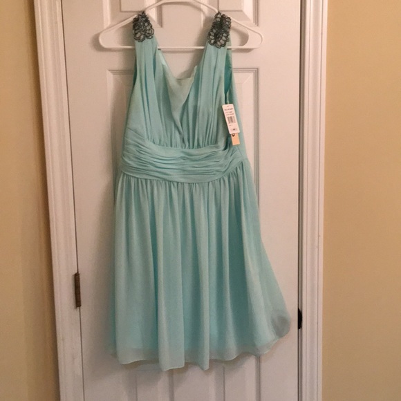 Mint Green Embellished Dress - Picture 1 of 4